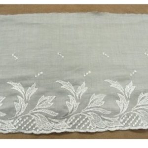 BRODERIE coton bleu et gris 15 cm /hauteur de broderie 5 cm