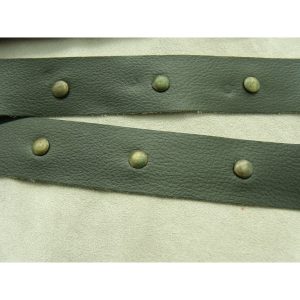 RUBAN SKAI VERT KAKI AVEC RIVET BRONZE