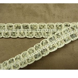 Ruban Simili Cuir / Double Skai Lezard Garni 18 mm
