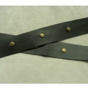 Ruban Skai Noir Avec Rivet Bronze 40 mm