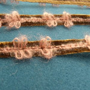 ruban fantaisie marron et saumon 1 cm