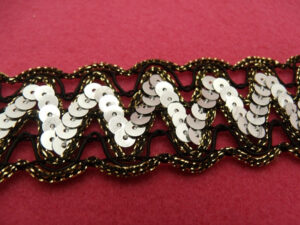 Ruban noir sequin argent
