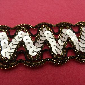 Ruban noir sequin argent