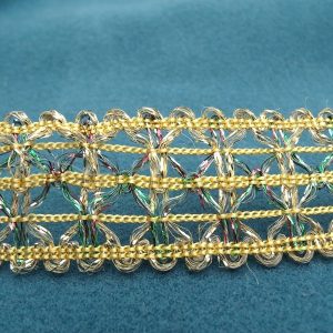 ruban fantaisie lurex or multicolore