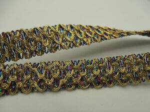 Ruban fantaisie or multicolore