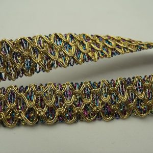 Ruban fantaisie or multicolore