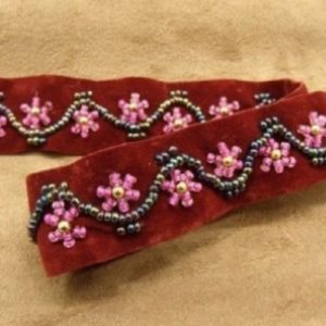 RUBAN PERLE BORDEAUX 2.5 cm