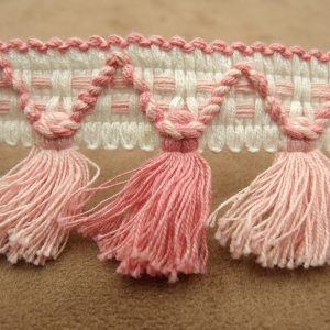 ruban pompon rose