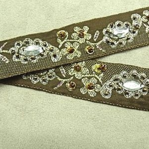 RUBAN perlé & Strass mordoré