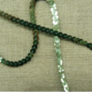 lot de Ruban pailleté sequin montée sur fil vert brillant 5 mm