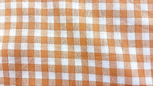 tissu coton vichy carreau orange et blanc