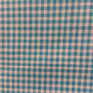 tissu coton vichy petit carreau bleu et blanc