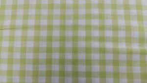 tissu coton vichy carreau vert clair et blanc