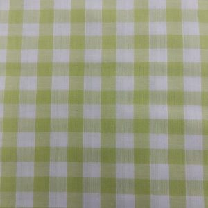 tissu coton vichy carreau vert clair et blanc