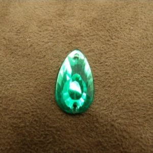 Strass Goutte Vert 22x12 mm – À Coudre ou Coller – Lot 10, 20, 50