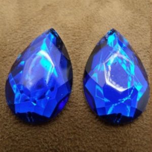 strass goutte bleu 32 mm x20 mm