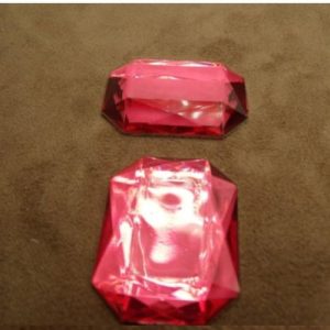 strass rectangulaire rose 40mm x 30mm
