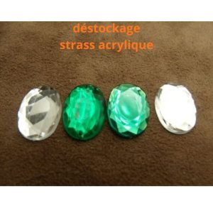 Déstockage – Strass Ovale à Coudre 18 mm – Lot de 10, 20 ou 50 pièces