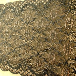 nouvelle dentelle de calais jacquard noir et cuivré