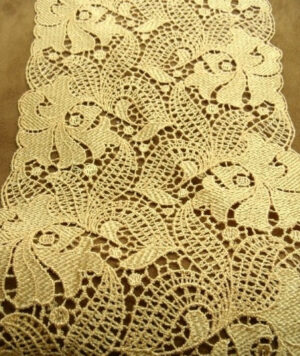 nouvelle dentelle guipure de calais beige saumon
