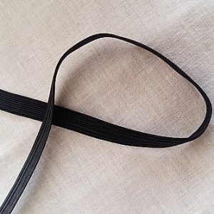 élastique plat noir 1 cm