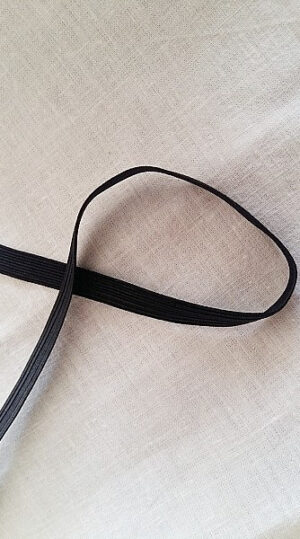 élastique plat noir 1 cm