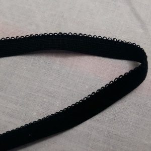 LOT DE 3 METRES élastique dentelé noir 9 mm