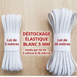Déstockage Élastique Blanc 5 mm – Lot de 5 ou 20 m – Couture & Accessoires
