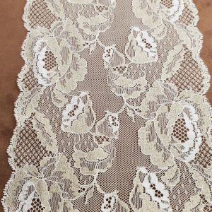 nouvelle dentelle de calais jacquard blanche lurex or