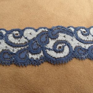 dentelle de calais indigo bicolore 3,5 cm