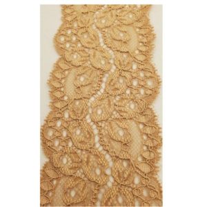 dentelle de calais surbrodée beige foncé 7 cm