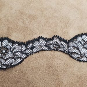 dentelle de calais noire & rose 3 cm
