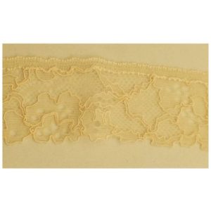 dentelle de calais leavers nougatine surbrodée 3.5 cm