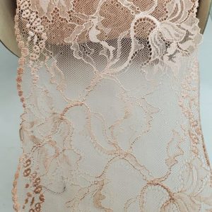 dentelle de calais leavers rose saumon 20 cm