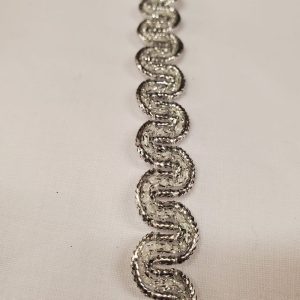 Galon Pailleté de 1.5 cm très souple en lurex argent