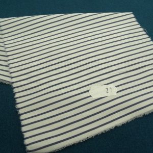 tissu coton uni à fine raillure bleu et blanc