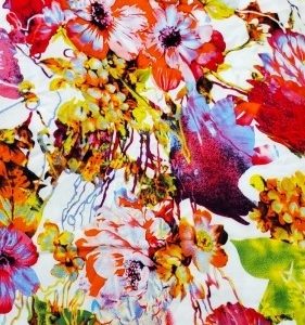 NOUVEAU tissu coton imprimé fin et souple motif fleurs