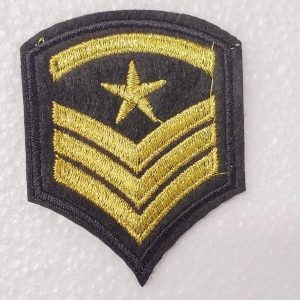 écusson militaire thermocollant noir et doré