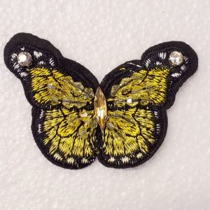 écusson à coudre motif papillon strass largeur 6.5 cm / hauteur .5 cm