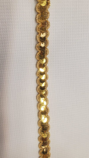 Galon Pailleté de 1.2 cm très souple en lurex doré