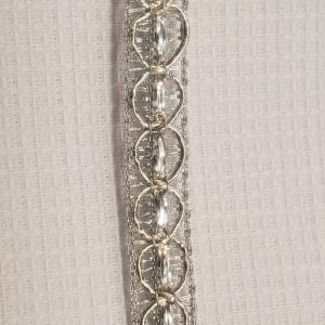 Galon Pailleté 8 mm très souple en lurex argenté