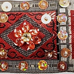 NOUVEAU ruban perlé pailleté avec strass multicolore