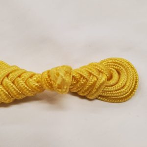 NOUVEAU Bouton brandebourg jaune/doré longueur 8 cm/ largeur 2