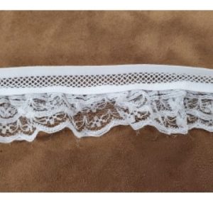 dentelle élastique froncé blanche 5 cm