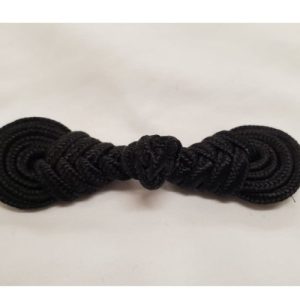 Bouton brandebourg noir longueur 8 cm/ largeur 2,3 cm