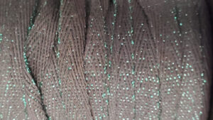 NOUVEAUX ruban sergé coton lurex vert