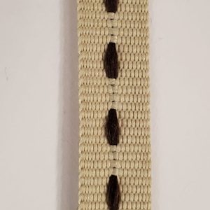 NOUVEAU ruban gros grain beige surpiqué marron