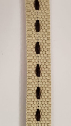 NOUVEAU ruban gros grain beige surpiqué marron
