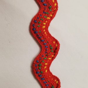 NOUVEAU ruban serpentine rouge surpiqué vert bleu