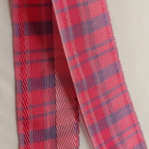 NOUVEAU ruban fantaisie carreau réversible rose 2.5 cm